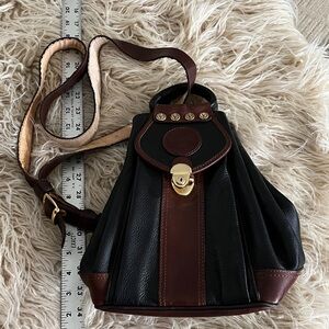 Valentina Black and Brown Leather Backpack